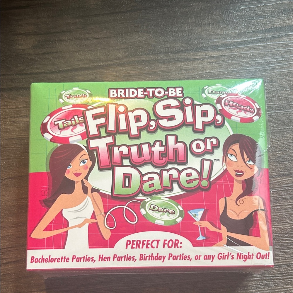 Bride-to-Be Flip, Sip, Truth or Dare Game Bachelorette & Hen Parties Girl’s Out